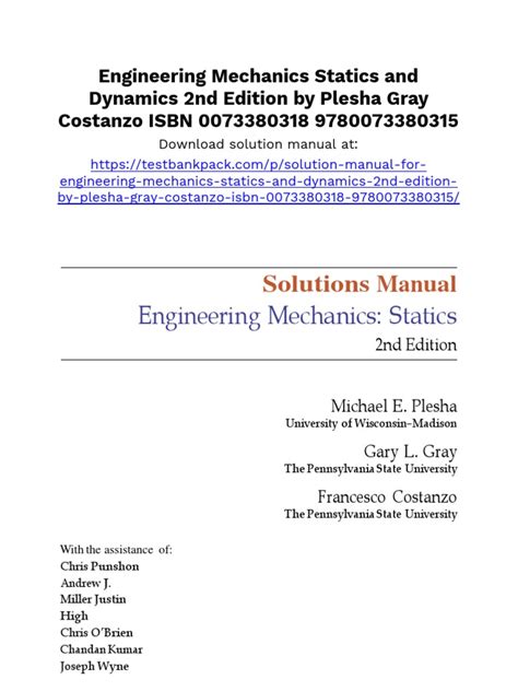 Plesha Statics 2nd Solution Manual