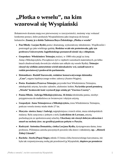 Plotka O Weselu