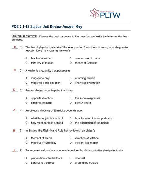 pltw answer keys
