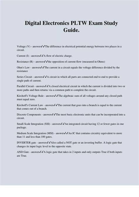 pltw digital electronics exam 2013