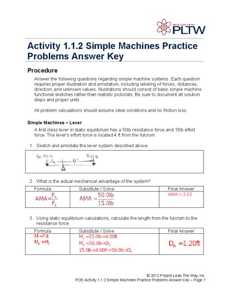 pltw poe 2011 answer key