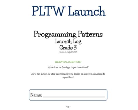 Pltw Programming Patterns Launch Log Classful Comprehesion Worksheet For 3rd Grade - Comprehesion Worksheet For 3rd Grade