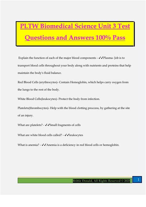 pltw unit 3 test answers