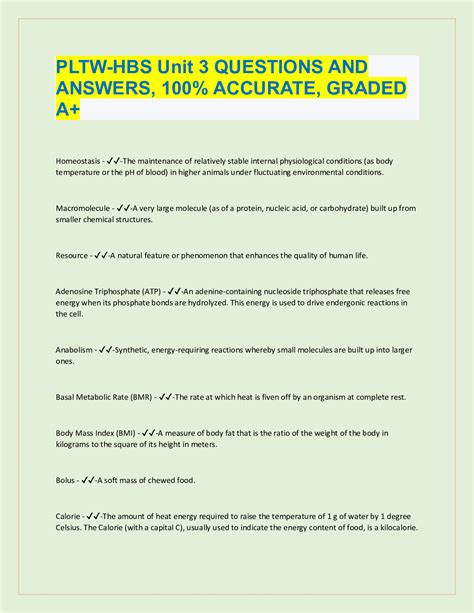 Download Pltw Hbs Study Guide 