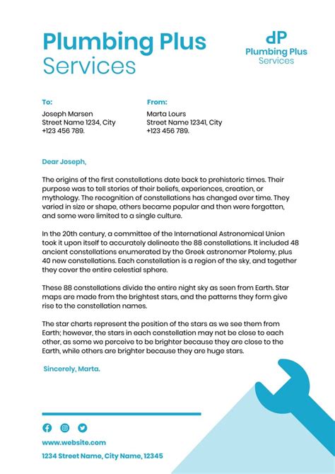 Plumber Reference Letter Sample