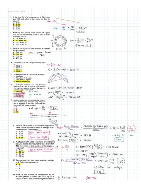 Plumbing Arithmetic Formulas