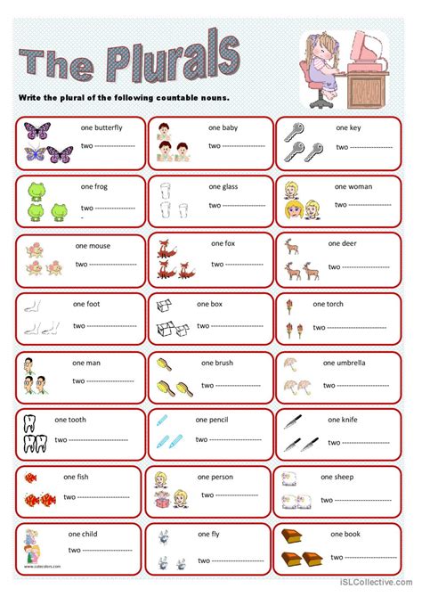 Plural Nouns Esl Printable Worksheets And Exercises Plural Noun Worksheet - Plural Noun Worksheet