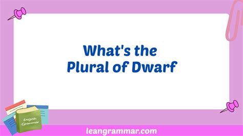 Plural Of Dwarf