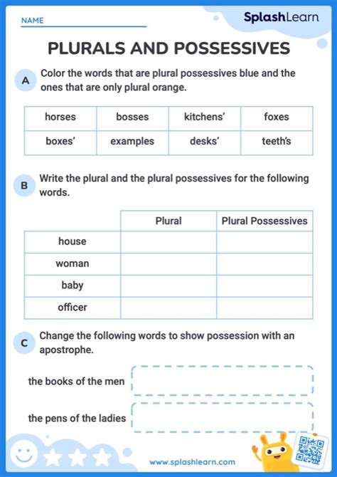 Plural Or Possessive Ela Worksheets Splashlearn Plurals And Possessives Worksheet - Plurals And Possessives Worksheet