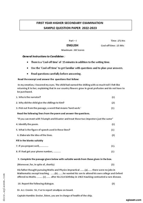 Plus One Question Papers And Answers Pdf