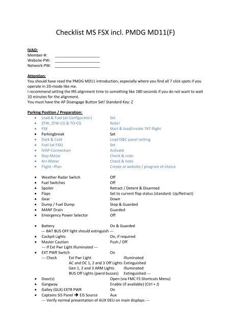 Full Download Pmdg Cold And Dark Start Checklist Pdfsdocuments2 