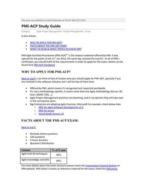Download Pmi Acp Study Guide 