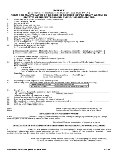 Pndt Form F