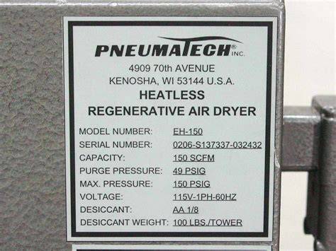 pneumatech air dryer manuals