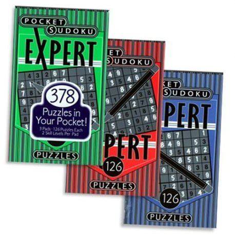 pocket sudoku level expert 30 mini size 4in x 6in