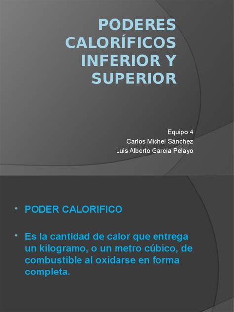 Poder Calorifico Inferior