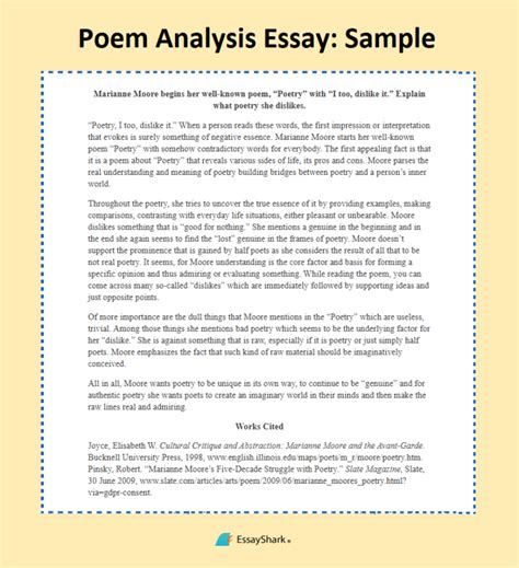Poem Analysis Thesis Examples