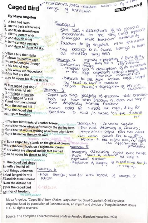 Poem Caged Bird Analysis