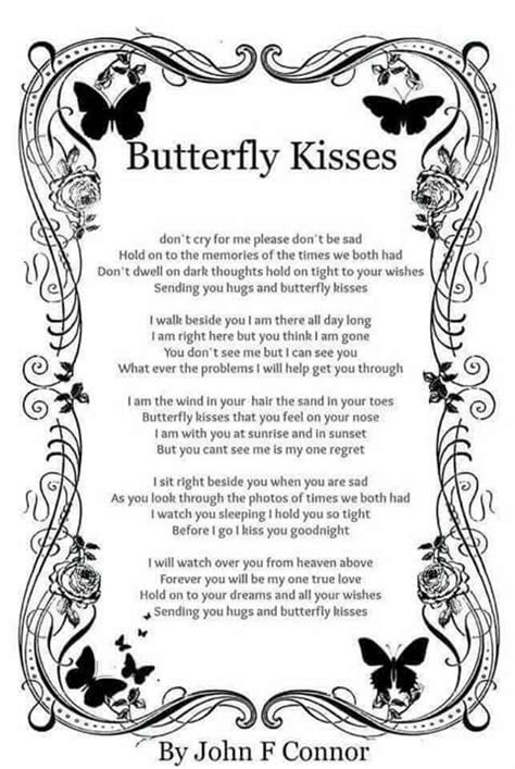 poem for butterfly kisses