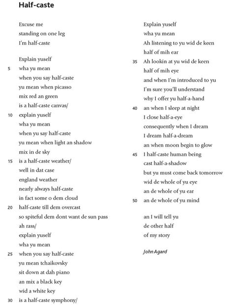 Poem Half Caste