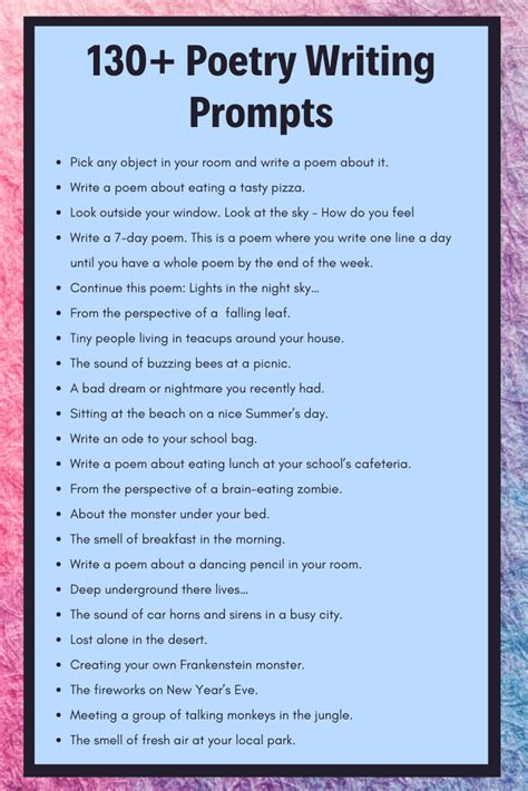 Poem Writing Prompts   30 Inspiring Poem Writing Prompts - Poem Writing Prompts