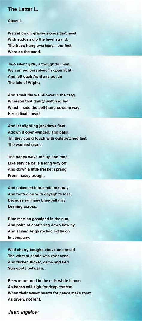 Poems About L