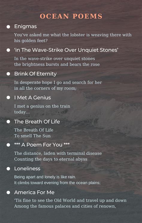 Poems About The Ocean