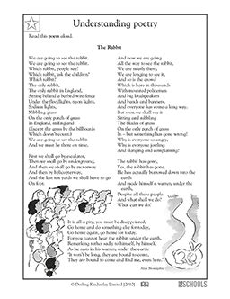 Poems The Rabbit 4th Grade Reading Writing Worksheet Poetry Comprehension For Grade 4 - Poetry Comprehension For Grade 4