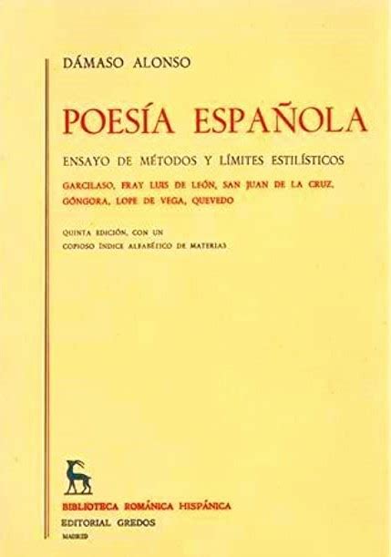 Read Poesia Espa Ola Ensayo De Metodos Y Limites Estilisticos 