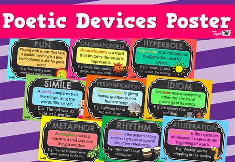 Poetic Devices Teaching Resources Teach Starter Poetic Device Worksheet - Poetic Device Worksheet