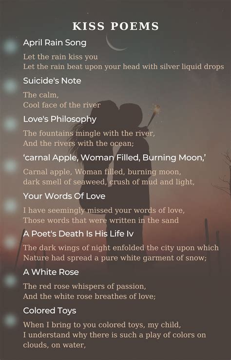 poetic ways to describe kisses poem