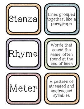 Poetry Match Game Elements Of Poetry Activity Teach Poetic Elements Worksheet - Poetic Elements Worksheet