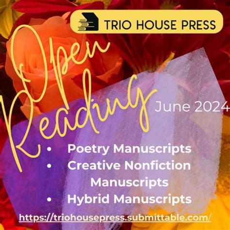 poetry press, Trio House Press Submissions