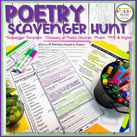 Poetry Scavenger Hunt By Cbrownresources Teachers Pay Teachers Poetry Scavenger Hunt Worksheet - Poetry Scavenger Hunt Worksheet