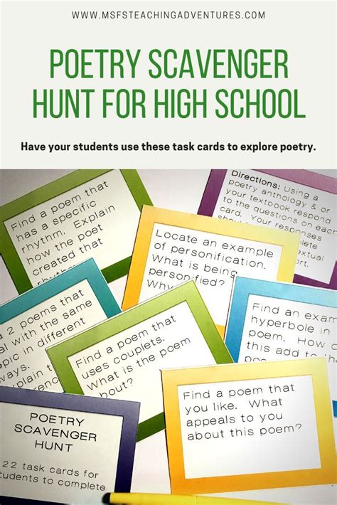 Poetry Scavenger Hunt Teaching Resources Poetry Scavenger Hunt Worksheet - Poetry Scavenger Hunt Worksheet