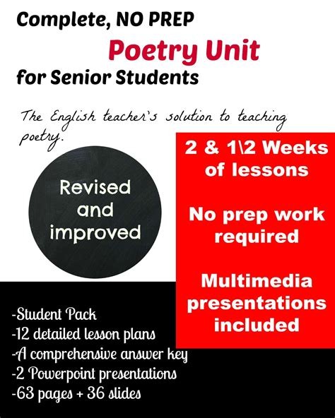 Poetry Unit For Senior Students 8211 The Best Poetry Unit 6th Grade - Poetry Unit 6th Grade