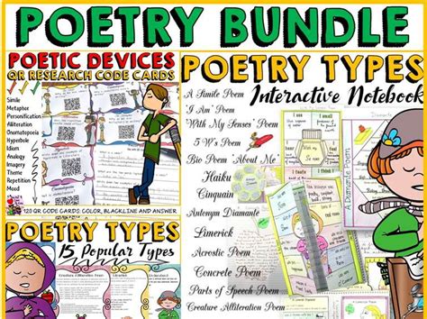 Poetry Writing Bundle With Interactive Notebook Amp Lapbook Sound Devices In Poetry Worksheet - Sound Devices In Poetry Worksheet