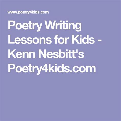 Poetry Writing Lessons For Kids Poetry4kids Com Poetry Lesson Plan 2nd Grade - Poetry Lesson Plan 2nd Grade