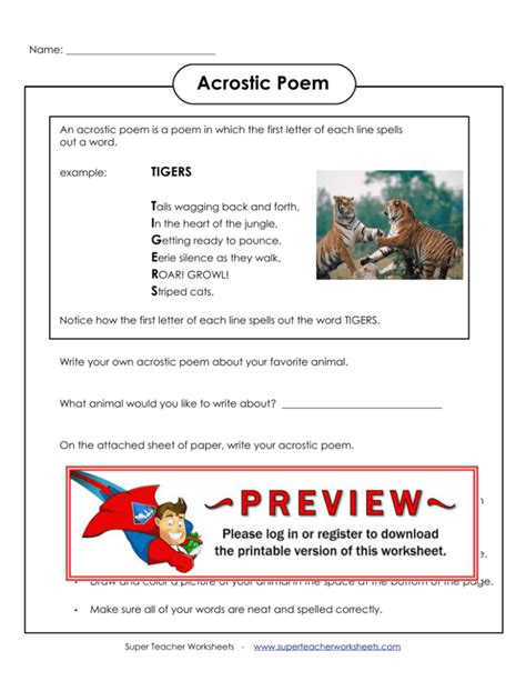 Poetry Writing Worksheets Super Teacher Worksheets Poem Writing Activities - Poem Writing Activities