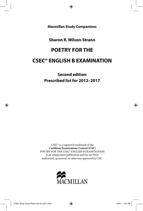 Download Poetry For The Csec English B Examination 