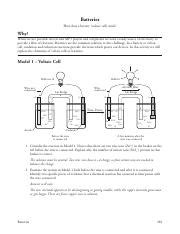 Pogil Batteries How Does A Battery Voltaic Cell Work
