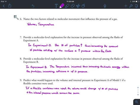 Pogil Gas Variables