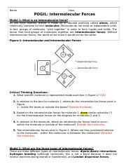 Pogil Intermolecular Forces Answer