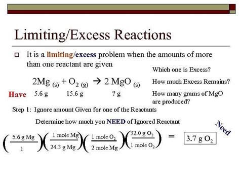 Pogil Limiting And Excess Reactants