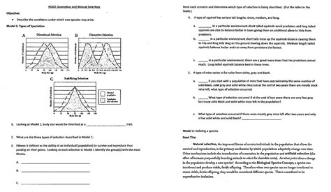 Pogil Selection And Speciation Packet Answer Key
