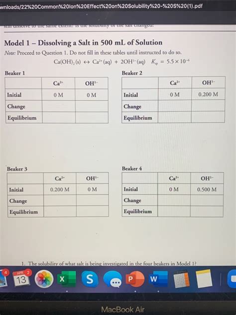 Pogil Solubility