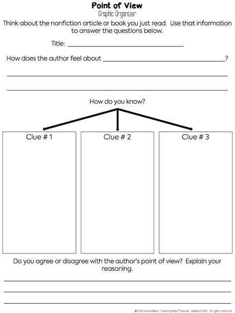 Point Of View Graphic Organizers Teaching Made Practical Personal Narrative Graphic Organizer 3rd Grade - Personal Narrative Graphic Organizer 3rd Grade