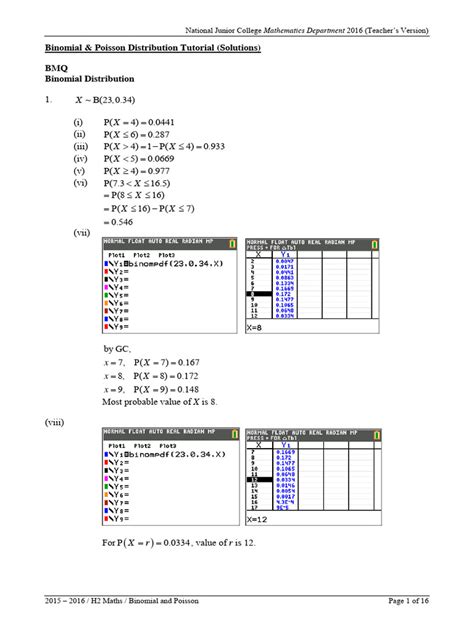 Download Poisson Distribution Chapter Assessment Solutions 