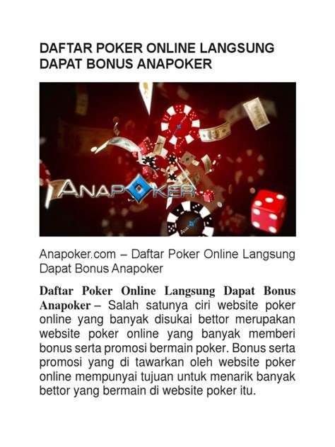 poker online daftar langsung dapat bonus