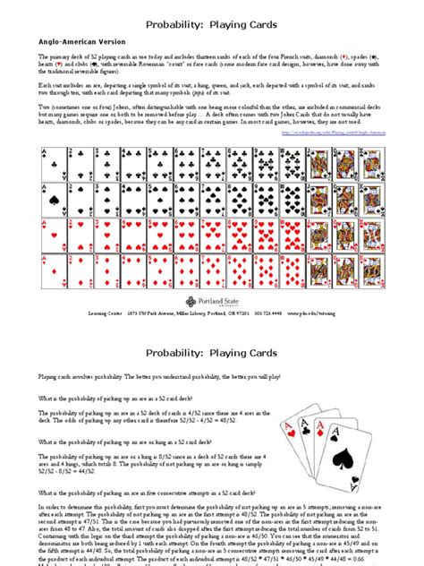 Poker Probability Worksheet   Math 160 Projects - Poker Probability Worksheet